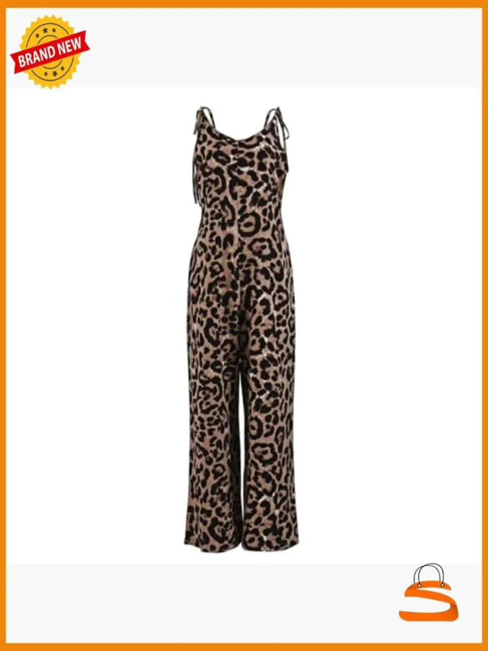 Womens Spaghetti Strap Jumpsuit Wide Leg Romper Casual Loose Fit